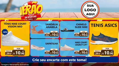Modelo de TV para TV Horizontal com o tema Verão de Ofertas para Calçados