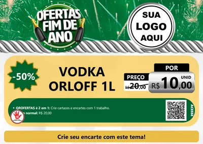 Modelo de Cartaz para Cartaz A4 Horizontal com o tema Ofertas Fim de Ano para Distribuidora de bebidas