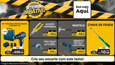 Modelo de TV para TV Horizontal com o tema Setembro Imbatível para Maquinas e Ferramentas