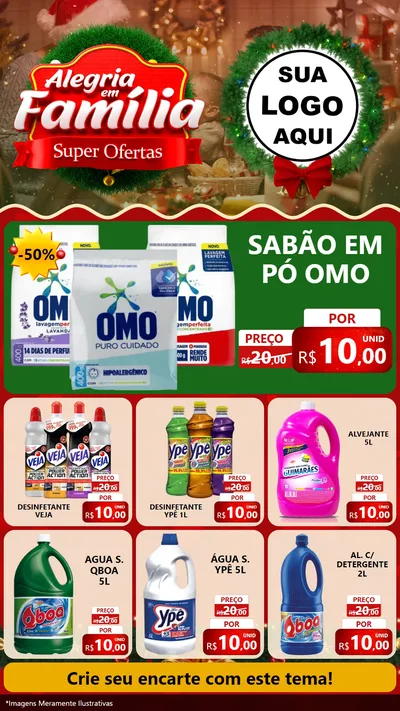 Modelo de Rede Social para Stories com o tema Alegria Em Família - Super Ofertas para Produtos de Limpeza