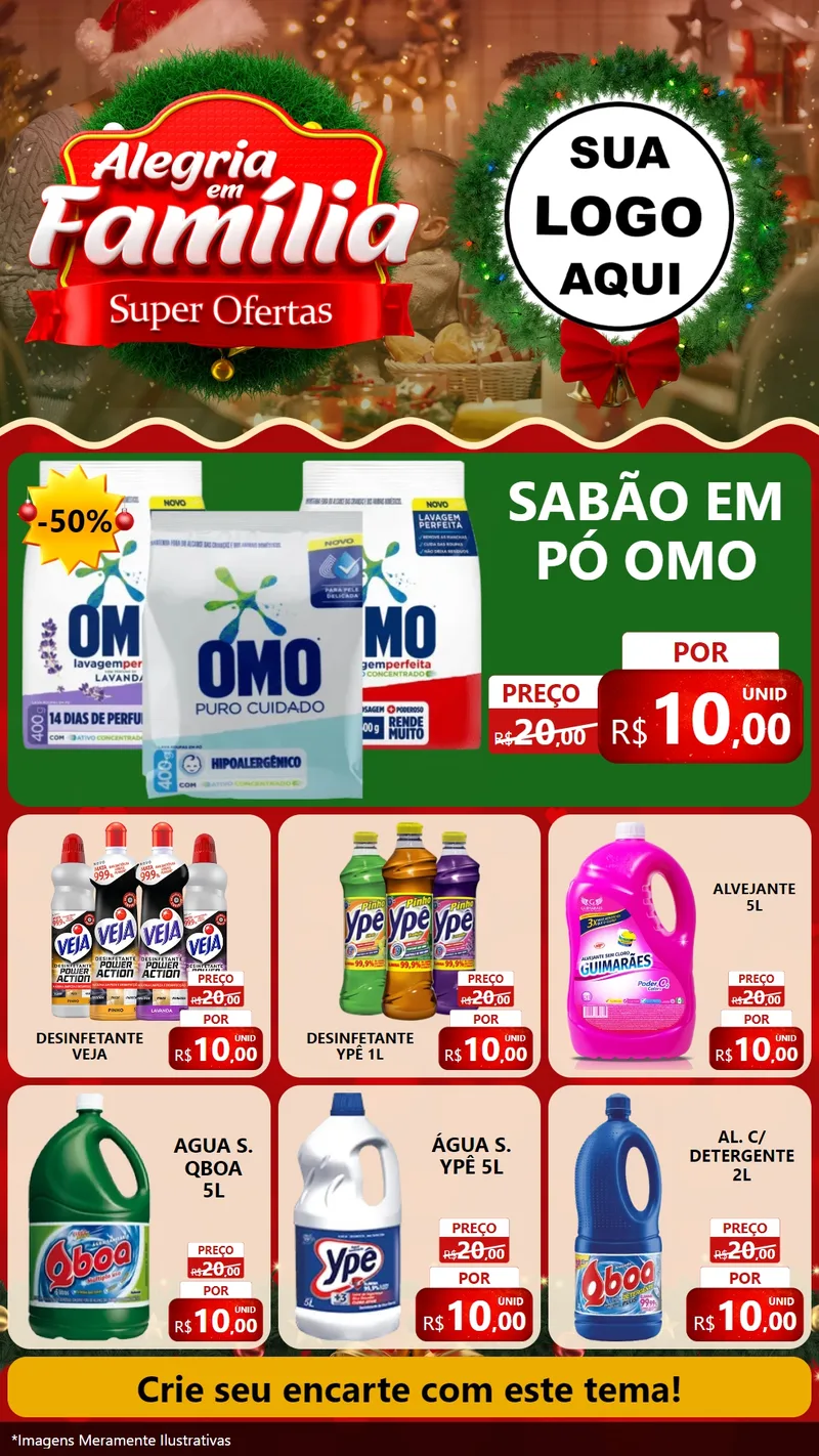 Modelo de Rede Social para Stories com o tema Alegria Em Família - Super Ofertas para Produtos de Limpeza