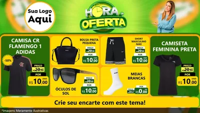 Modelo de TV para TV Horizontal com o tema Hora da Oferta para Roupas e acessórios