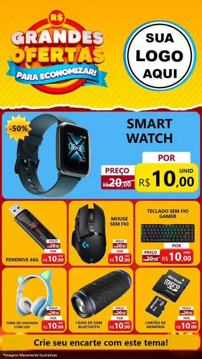 Modelo de Rede Social para Stories com o tema Grandes Ofertas Para Economizar! para Informática