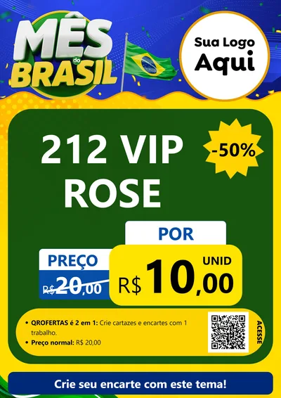 Modelo de Cartaz para Cartaz A4 Vertical com o tema Mês do Brasil para Perfumes