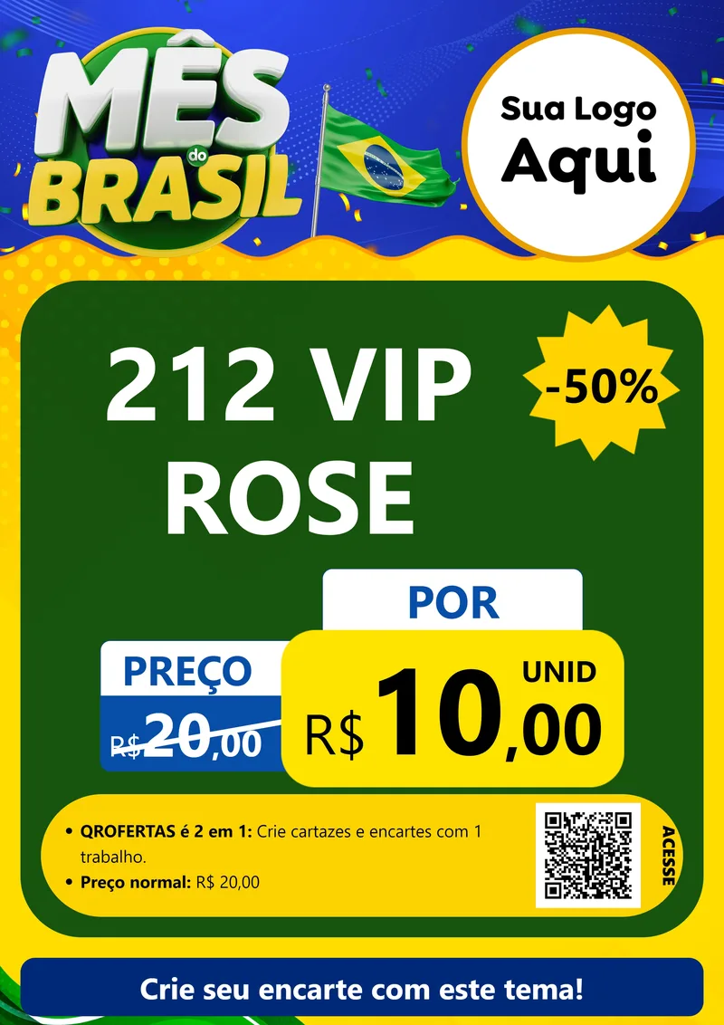 Modelo de Cartaz para Cartaz A4 Vertical com o tema Mês do Brasil para Perfumes