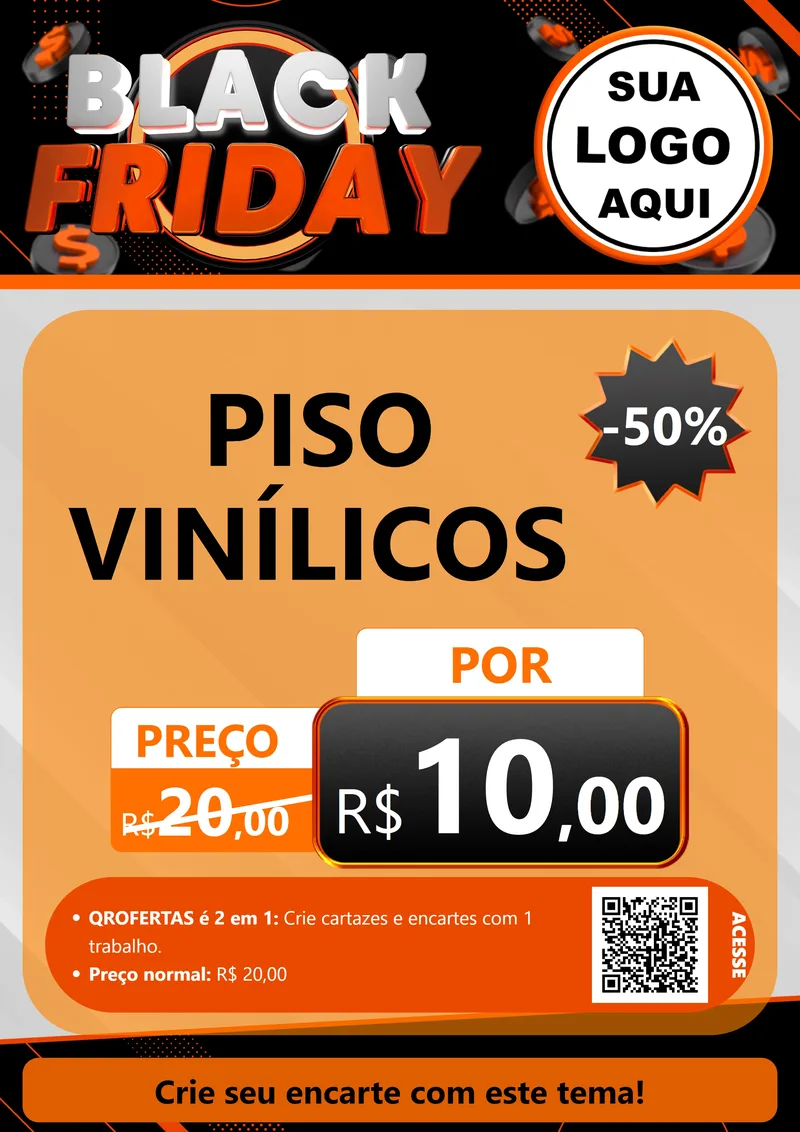 Modelo de Cartaz para Cartaz A4 Vertical com o tema Black Friday para Material para Construção