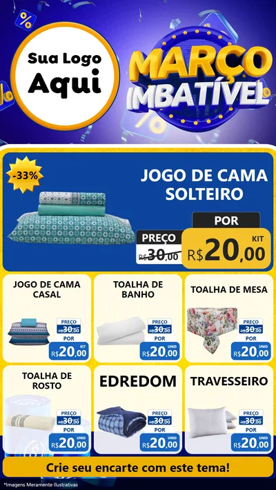 Modelo de Rede Social para Stories com o tema Março Imbatível para Cama, Mesa e Banho