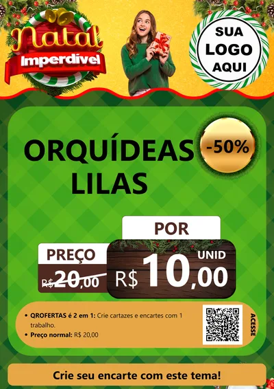 Modelo de Cartaz para Cartaz A4 Vertical com o tema Natal Imperdível para Floricultura e jardim
