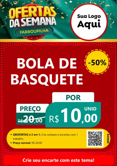 Modelo de Cartaz para Cartaz A4 Vertical com o tema Ofertas da Semana Farroupilha para Artigos Esportivos