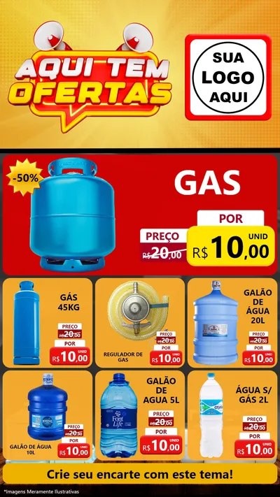 Modelo de Rede Social para Stories com o tema Aqui Tem Ofertas para Água e gás