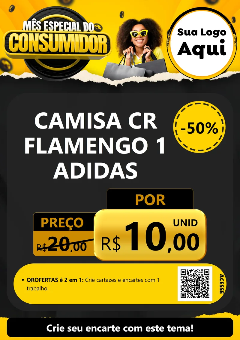Modelo de Cartaz para Cartaz A4 Vertical com o tema Mês Especial do Consumidor para Roupas e acessórios
