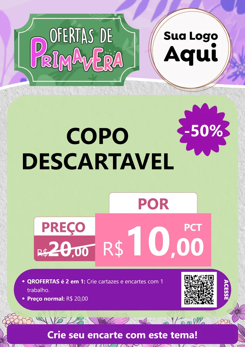 Modelo de Cartaz para Cartaz A4 Vertical com o tema Ofertas de Primavera para Embalagens