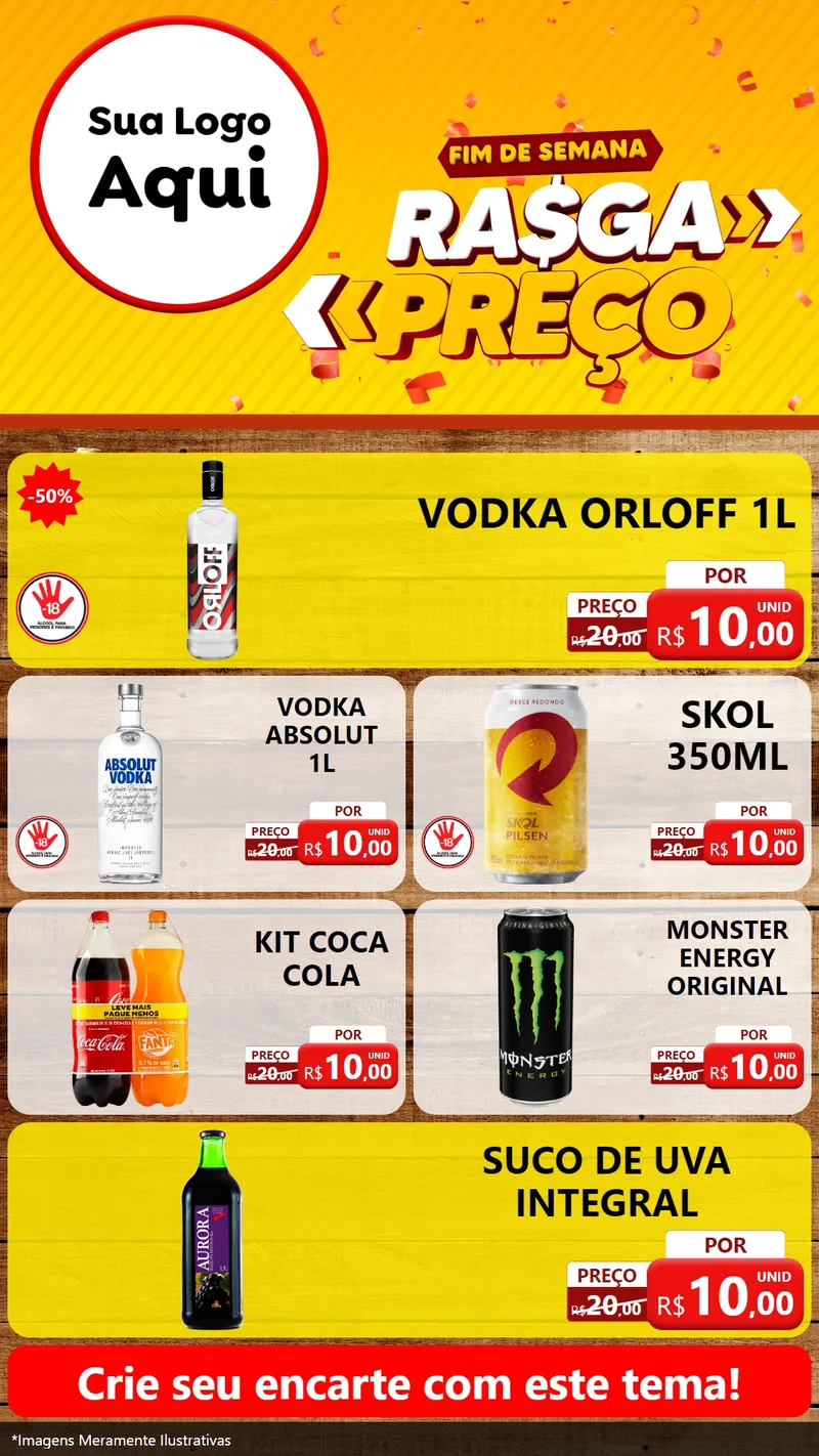 Modelo de TV para TV Vertical com o tema Fim de Semana Rasga Preços para Distribuidora de bebidas