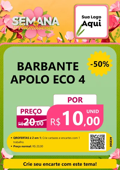 Modelo de Cartaz para Cartaz A4 Vertical com o tema Semana da Primavera para Armarinho e Aviamentos