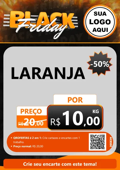 Modelo de Cartaz para Cartaz A4 Vertical com o tema Black Friday para Hortifrúti