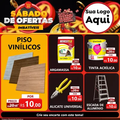 Modelo de Rede Social para Feed Facebook com o tema Sábado de Ofertas Imbatíveis para Material para Construção
