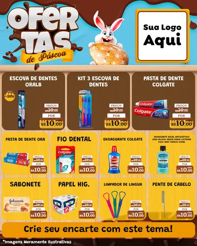 Modelo de Rede Social para Feed Instagram com o tema Ofertas de Páscoa para Higiene Pessoal