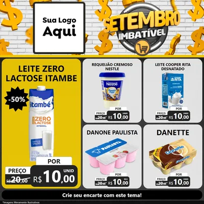 Modelo de Rede Social para Feed Facebook com o tema Setembro Imbatível para Frios e Laticínios