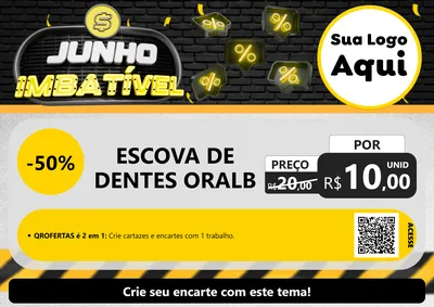 Modelo de Cartaz para Cartaz A4 Horizontal com o tema Junho Imbatível para Higiene Pessoal