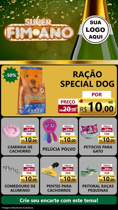 Modelo de Rede Social para Stories com o tema Super Fim de Ano para Pet Shop