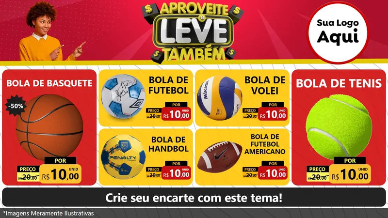 Modelo de TV para TV Horizontal com o tema Aproveite e Leve Também para Artigos Esportivos