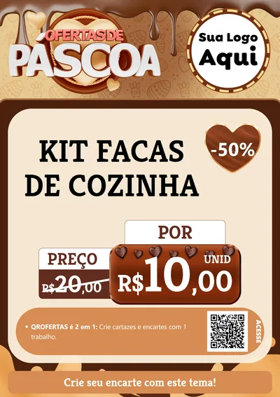Modelo de Cartaz para Cartaz A4 Vertical com o tema Ofertas de Páscoa para Utilidades Domésticas