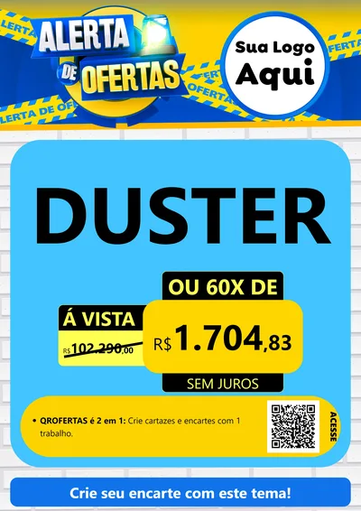 Modelo de Cartaz para Cartaz A4 Vertical com o tema Alerta de Ofertas para Concessionaria de Carros