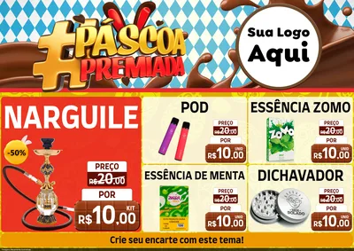 Modelo de Encarte para Encarte A4 Horizontal com o tema Páscoa Premiada para Tabacaria