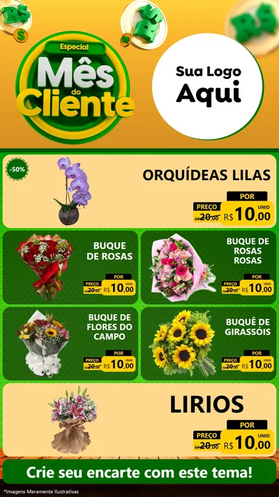 Modelo de TV para TV Vertical com o tema Especial Mês do Cliente para Floricultura e jardim