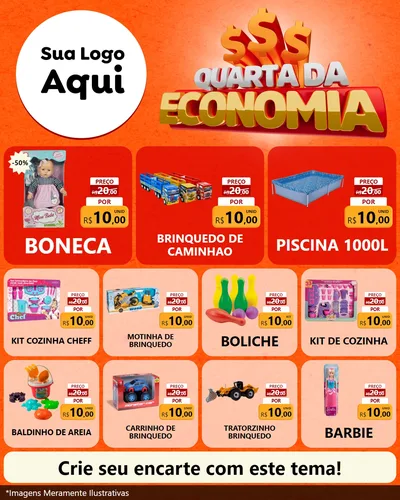Modelo de Rede Social para Feed Instagram com o tema Quarta da Economia para Brinquedos