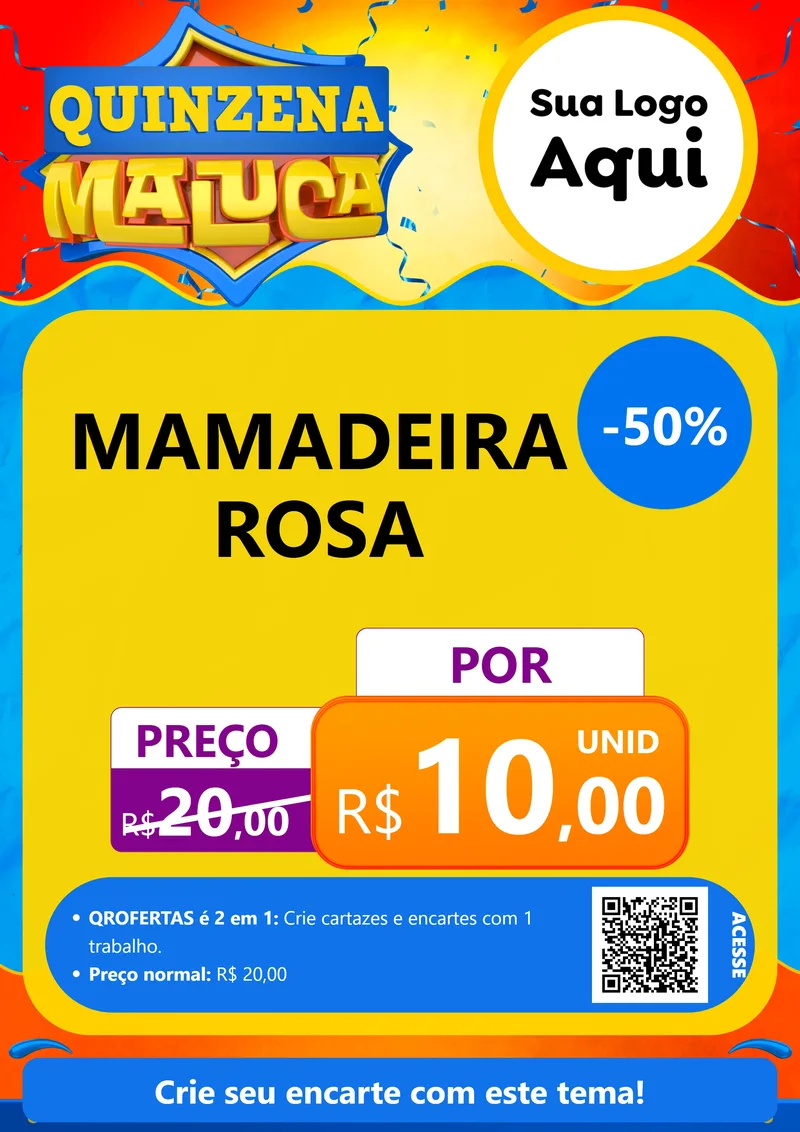 Modelo de Cartaz para Cartaz A4 Vertical com o tema Quinzena Maluca para Bebês