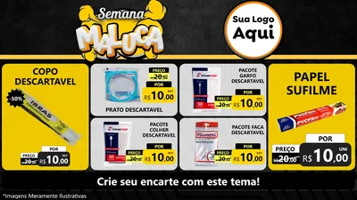 Modelo de TV para TV Horizontal com o tema Semana Maluca para Embalagens