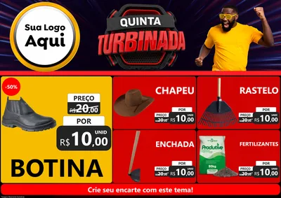 Modelo de Encarte para Encarte A4 Horizontal com o tema Quinta Turbinada para Agropecuária