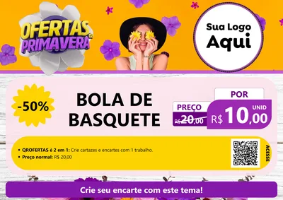 Modelo de Cartaz para Cartaz A4 Horizontal com o tema Ofertas Da Primavera para Artigos Esportivos