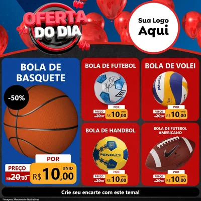Modelo de Rede Social para Feed Facebook com o tema Oferta do Dia para Artigos Esportivos