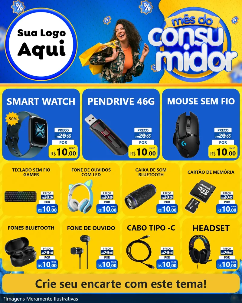 Modelo de Rede Social para Feed Instagram com o tema Mês do Consumidor para Informática