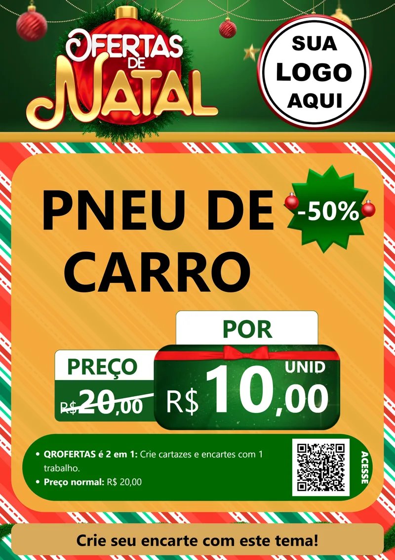 Modelo de Cartaz para Cartaz A4 Vertical com o tema Ofertas de Natal para Auto peças