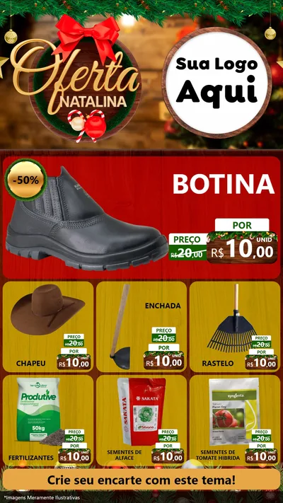 Modelo de Rede Social para Stories com o tema Ofertas Natalina para Agropecuária