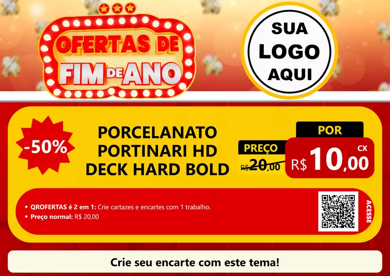 Modelo de Cartaz para Cartaz A4 Horizontal com o tema Ofertas de Fim de Ano para Pisos e revestimentos