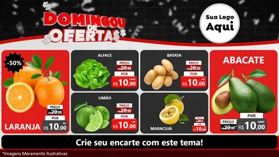 Modelo de TV para TV Horizontal com o tema Domingou de Ofertas para Hortifrúti