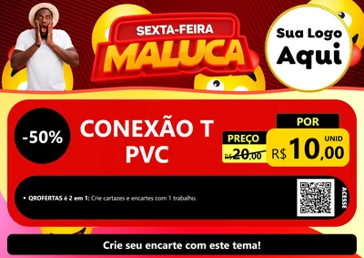 Modelo de Cartaz para Cartaz A4 Horizontal com o tema Sexta-feira Maluca para Tubos e conexões