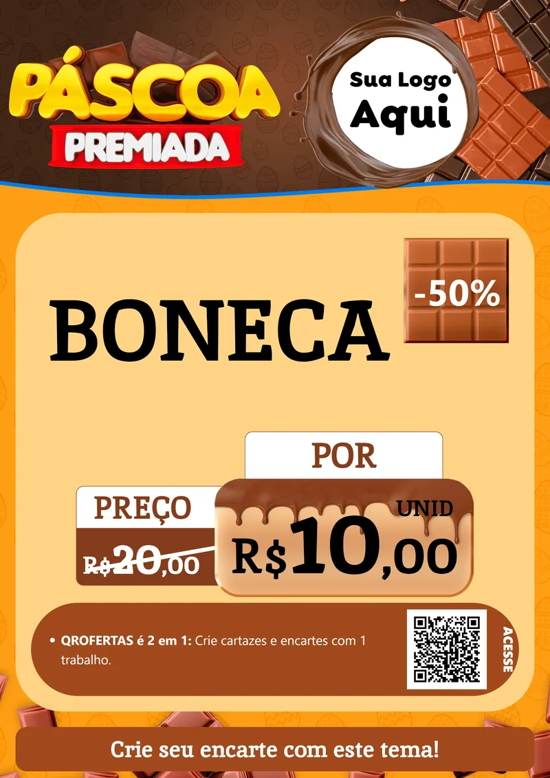 Modelo de Cartaz para Cartaz A4 Vertical com o tema Páscoa Premiada para Brinquedos