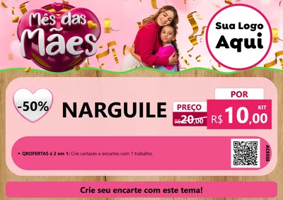 Modelo de Cartaz para Cartaz A4 Horizontal com o tema Mês das Mães para Tabacaria