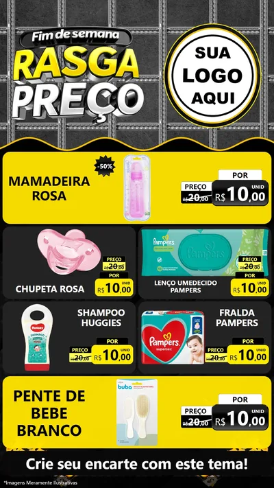 Modelo de TV para TV Vertical com o tema Fim de Semana Rasga Preço para Bebês