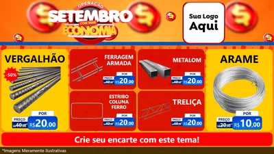 Modelo de TV para TV Horizontal com o tema Operação Setembro Com Muita Economia para Ferragens
