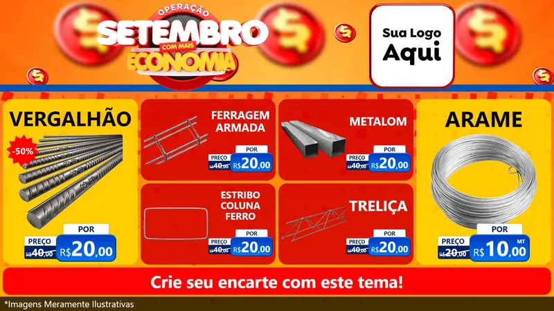 Modelo de TV para TV Horizontal com o tema Operação Setembro Com Muita Economia para Ferragens
