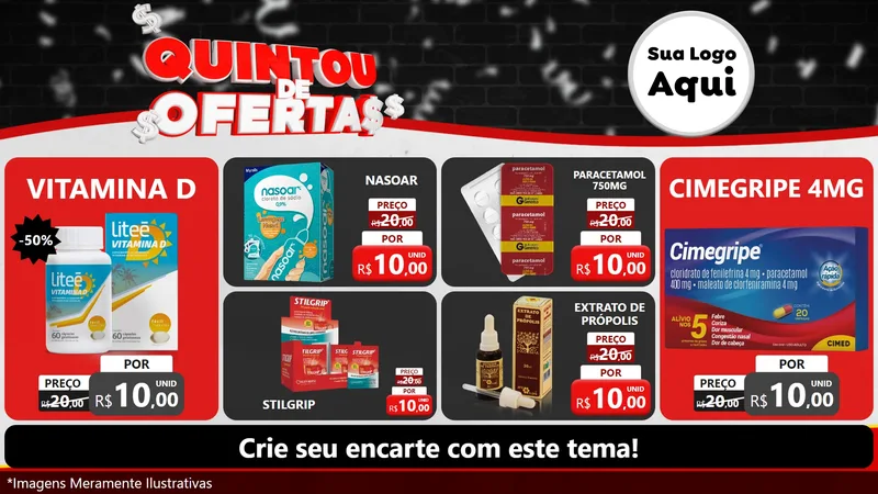 Modelo de TV para TV Horizontal com o tema Quintou de Ofertas para Farmácia