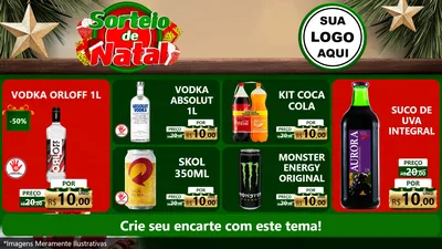 Modelo de TV para TV Horizontal com o tema Sorteio de Natal para Distribuidora de bebidas