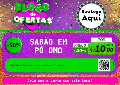 Modelo de Cartaz para Cartaz A4 Horizontal com o tema Bloco de Ofertas para Produtos de Limpeza
