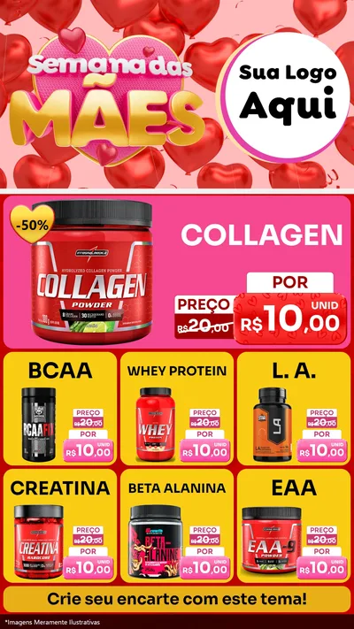 Modelo de Rede Social para Stories com o tema Semana Das Mães para Suplementos alimentares